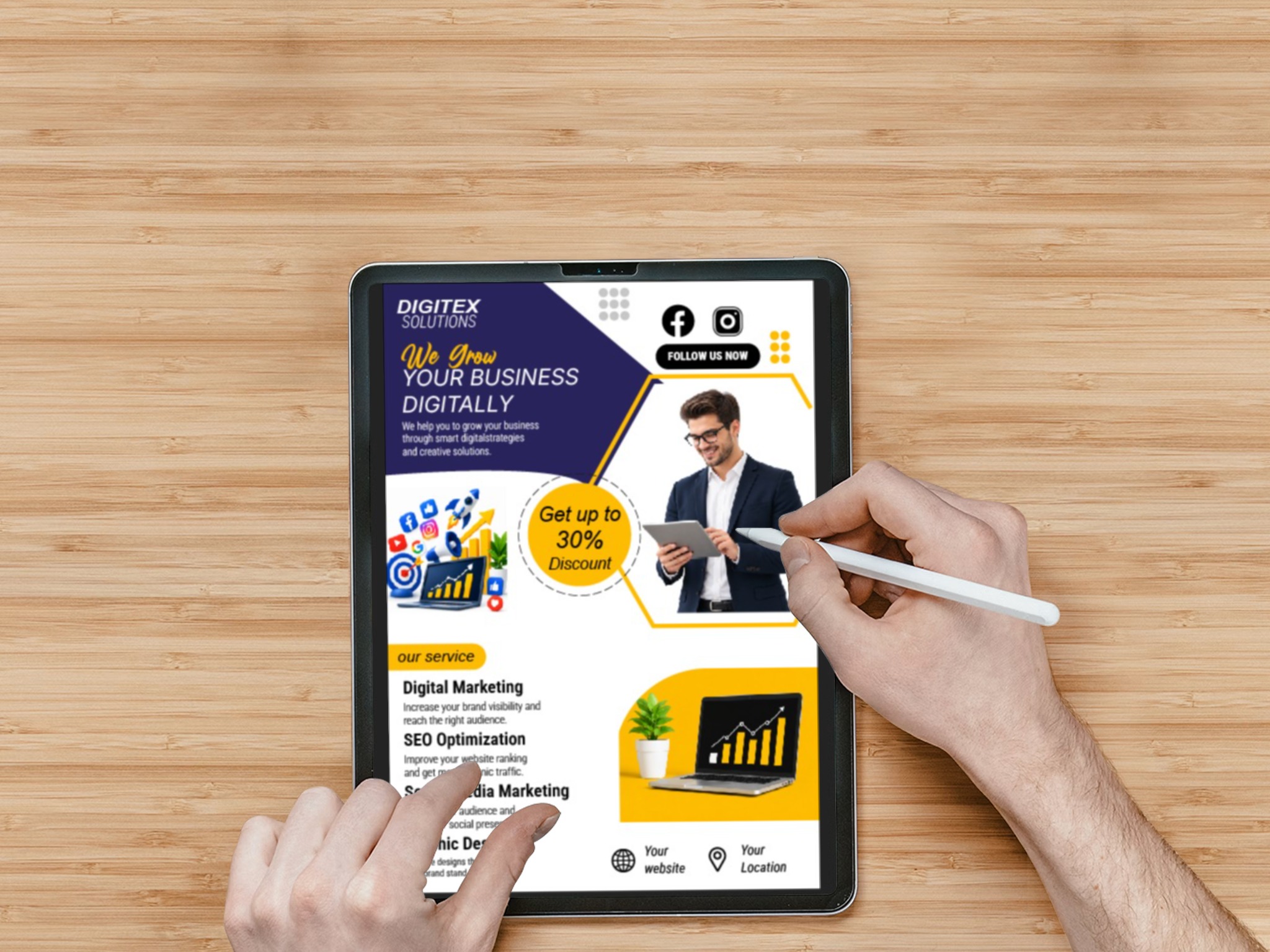 Digital marketing design tablet mockup