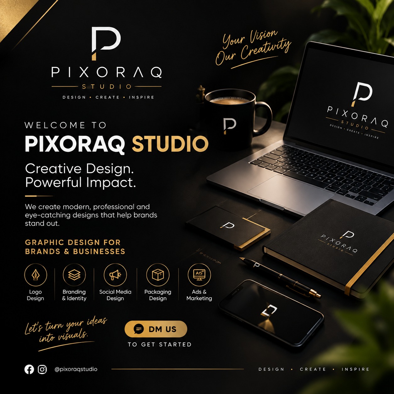 PX visual identity design by Pixoraq Studio